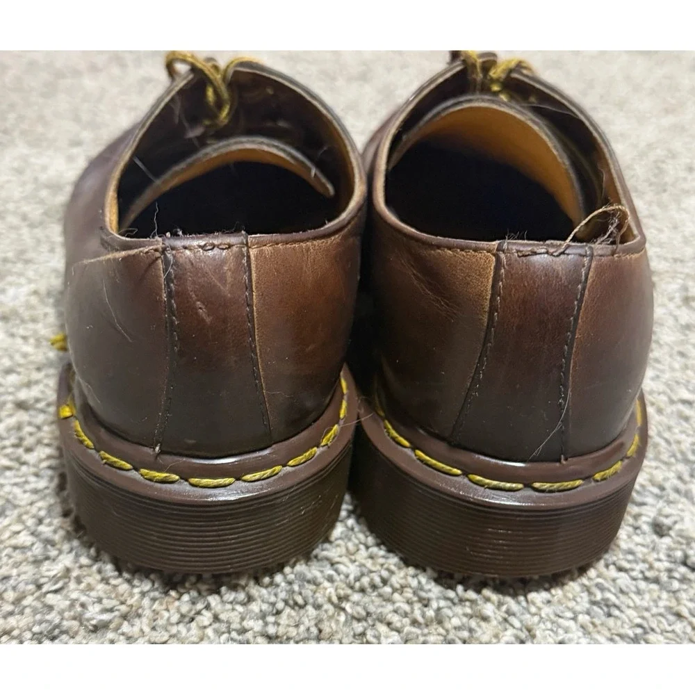 Vintage Dr Martens 4 Eye Brown Leather Oxford Shoes Made in England UK 6